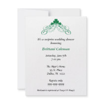 Shamrock shower invitation wedding bridal birthday