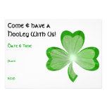 Shamrock St Patrick's Day Hooley invitation white