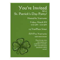 Shamrock St. Patrick's Day Party invitations