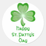 Shamrock 'St Patty's Day' sticker round white