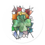 Shamrock stained glass stickers