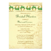 Shamrocks and Gold Irish Bridal Shower invitations