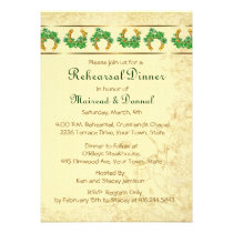 Shamrocks and Gold Irish Rehearsal Dinner invitations