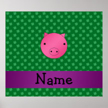 Shamrocks nommés personnalisés de vert de visage d poster