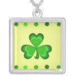 Shamrocks on Gold Pendant