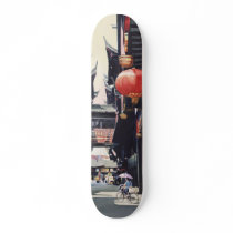 "Shanghai Market" China Watercolor Skate Board Decks