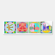 Shanti i.e. Peace: Karuna Reiki Healing Symbol Bumper Sticker