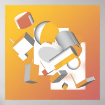 Shapes orange posters