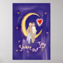 Share Our Joy Grooms on Moon Poster