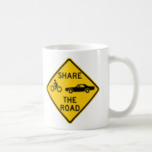 Share the Road Highway Sign Coffee Mug