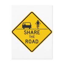 Share the Road Highway Sign Postcard