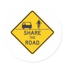 Share the Road Highway Sign Stickers