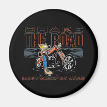 Share the Road Motorcycle Refrigerator Magnets