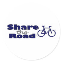 Share The Road Round Stickers