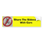 Share The Sidewalk with Cars Bumper Stickers