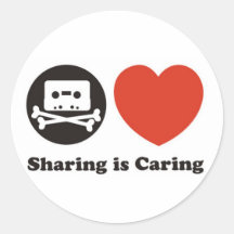 Sharing is Caring Round Stickers
