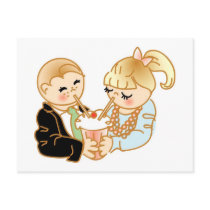 Sharing Romantic Ice Cream Postcards