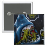 Shark attack graffiti button