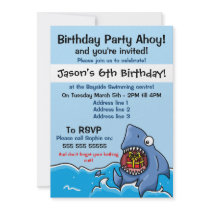 Shark Birthday Party Invitation