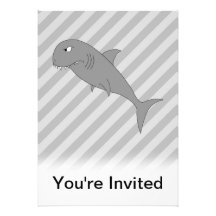 Shark Cartoon. Personalized Invitation