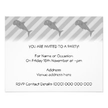 Shark Cartoon. Personalized Invitations