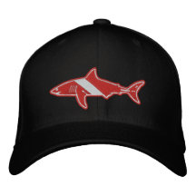 Shark Diver Dive Flag no text Embroidered Baseball Cap