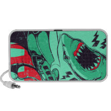 Shark doodle laptop speakers