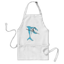 Shark Playing Billiards Apron