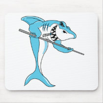 Shark Playing Billiards Mouse Pads
