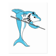 Shark Playing Billiards Post Card