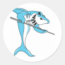 Shark Playing Billiards Stickers