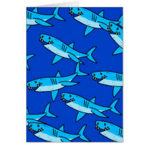 Shark Wallpaper Greeting Cards