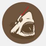 Shark with a Frickin' Laser Beam Round Sticker