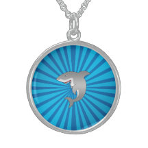 Shark with blue sunburst custom jewelry