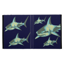 sharks in deep blue ocean iPad cases