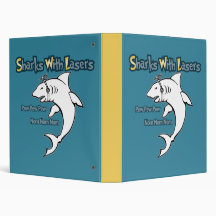 Sharks With Lasers 3 Ring Binder