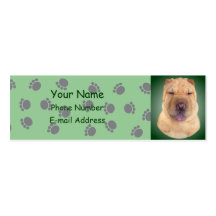 Sharpei Puppy Mini Business Card Template