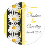 Shasta Daisy Monogram Wedding Sticker