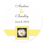 Shasta Daisy Monogram Wedding Sticker