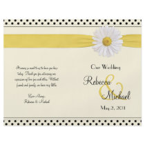 Shasta Daisy Polka Dot Wedding Program