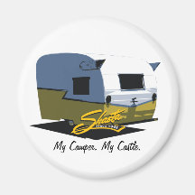 Shasta Vintage Camper - Yellow Refrigerator Magnets