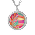 Shattered Colored Glass Fractal Art Necklace