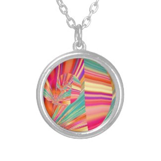 Shattered Colored Glass Fractal Art Necklace