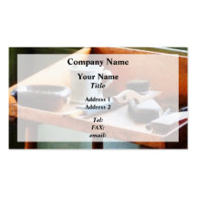 Shaving Mug, Razor and Brushes Business Card