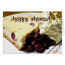 Shavuot Card With Cherry Cheescake And Cream
