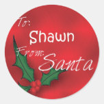 Shawn Personalized Holly Label112 Sticker