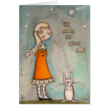 She Believed in Wishing Stars - Greeting Card