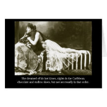 She dreamed of his hot kisses, nights... cards