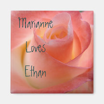 She Loves Him magnets Valentine's gifts Pink Rose