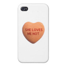 She Loves Me Not Orange Candy Heart Case For iPhone 4